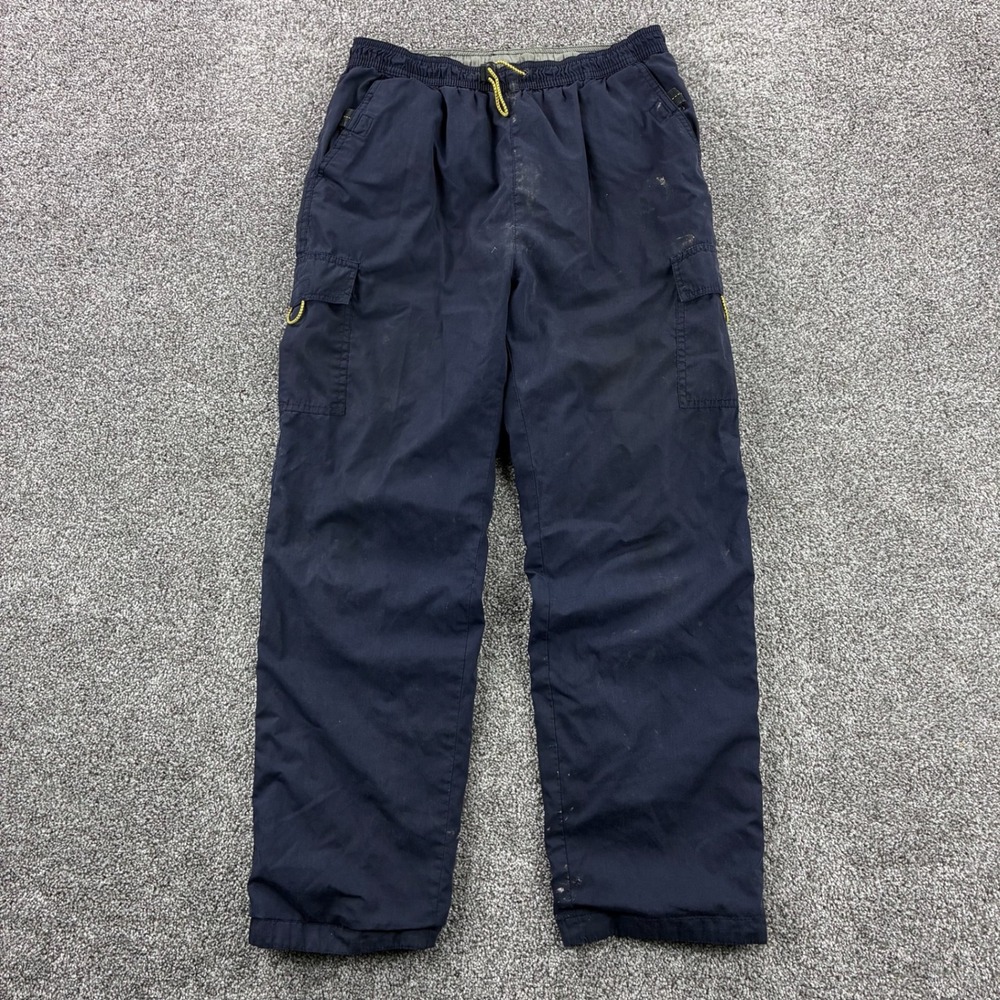 Vintage Y2K Sonoma Cargo Pants‎ Mens Large Blue Rave Baggy Elastic Waist Utility